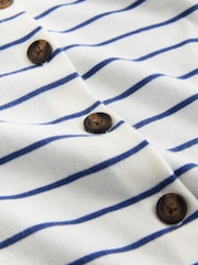 米麻色／海軍藍色條紋 - Soft Touch Cotton Rich Open Layer Cardigan - 圖片 7/7
