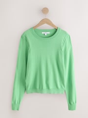Apple Green Soft Touch Long Sleeve Crew Neck Jumper - Image 5 of 7