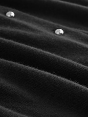 Black Soft Touch Cotton Rich Crew Neck Cardigan - Image 6 of 7