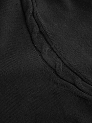 Black Soft Touch Cotton Rich Crew Neck Cardigan - Image 7 of 7