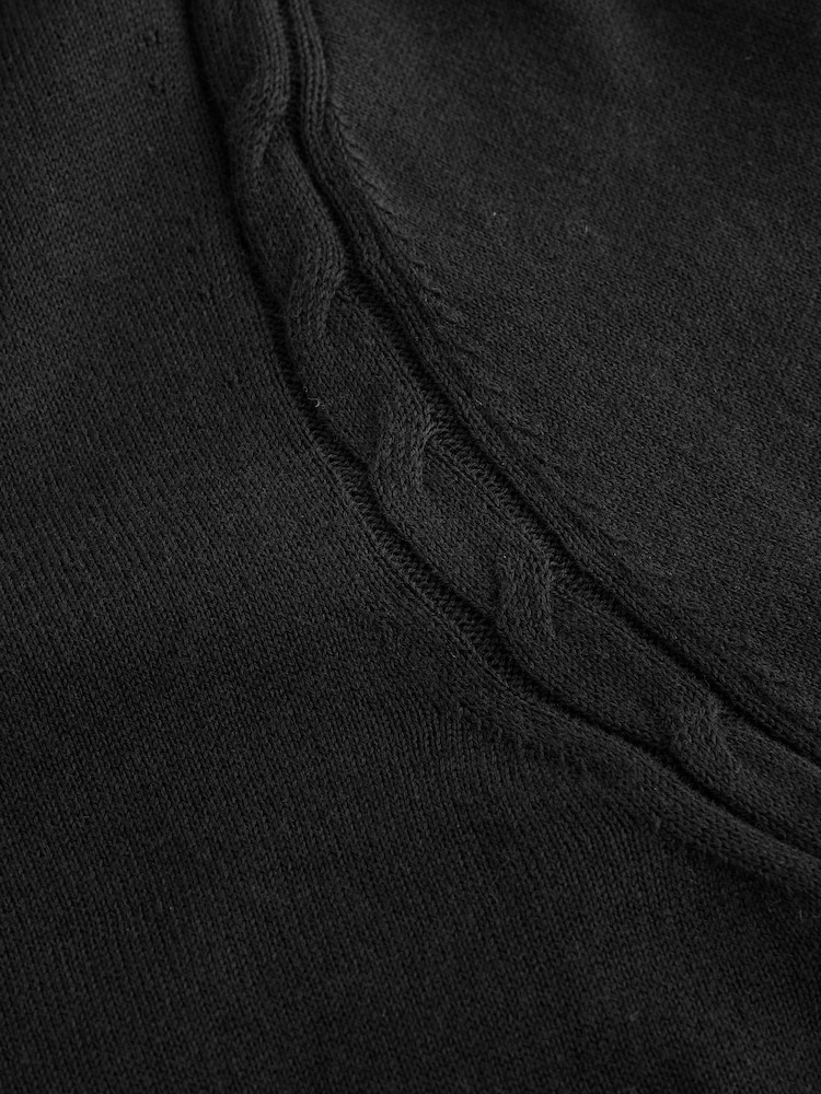 Black Soft Touch Cotton Rich Crew Neck Cardigan - Image 7 of 7