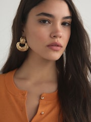 Orange Soft Touch Cotton Rich Crew Neck Cardigan - Image 5 of 8