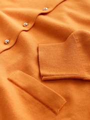 Orange Soft Touch Cotton Rich Crew Neck Cardigan - Image 8 of 8