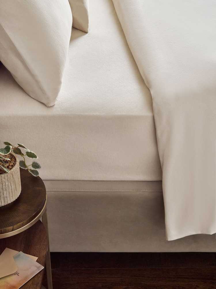 Ivory Brushed Cotton Supersoft Extra Deep Fitted Sheet - Image 1 of 2 Ivory Brushed Cotton Supersoft Extra Deep Fitted Sheet - Image 1 of 2
