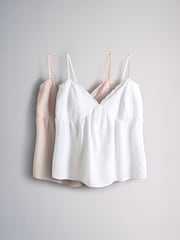 The Set 2 Pack Strappy Swing Cami Vest Pink/White - Image 1 of 5