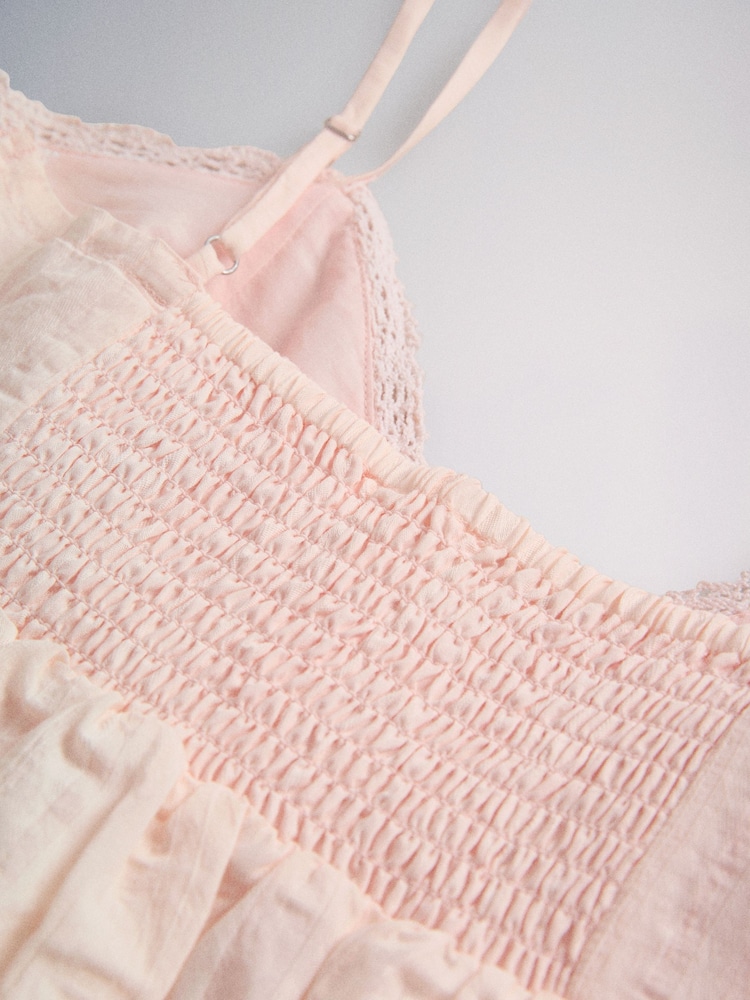 The Set 2 Pack Strappy Swing Cami Vest Pink/White - Image 5 of 5 The Set 2 Pack Strappy Swing Cami Vest Pink/White - Image 5 of 5