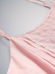 The Set 2 Pack Cotton Strappy Pleat Front Maxi Dresses Pink/Brown - Image 6 of 11
