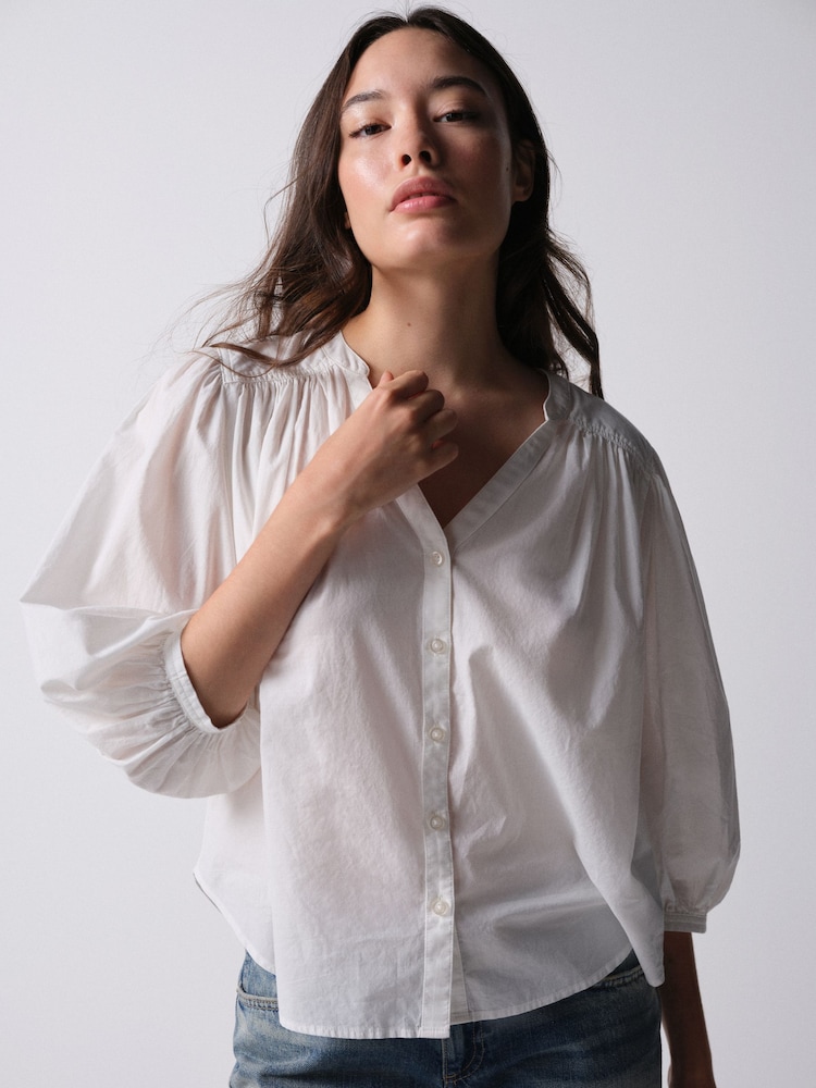 The Set 2 Pack V-Neck Button Through Blouse - 圖片 2，共 11