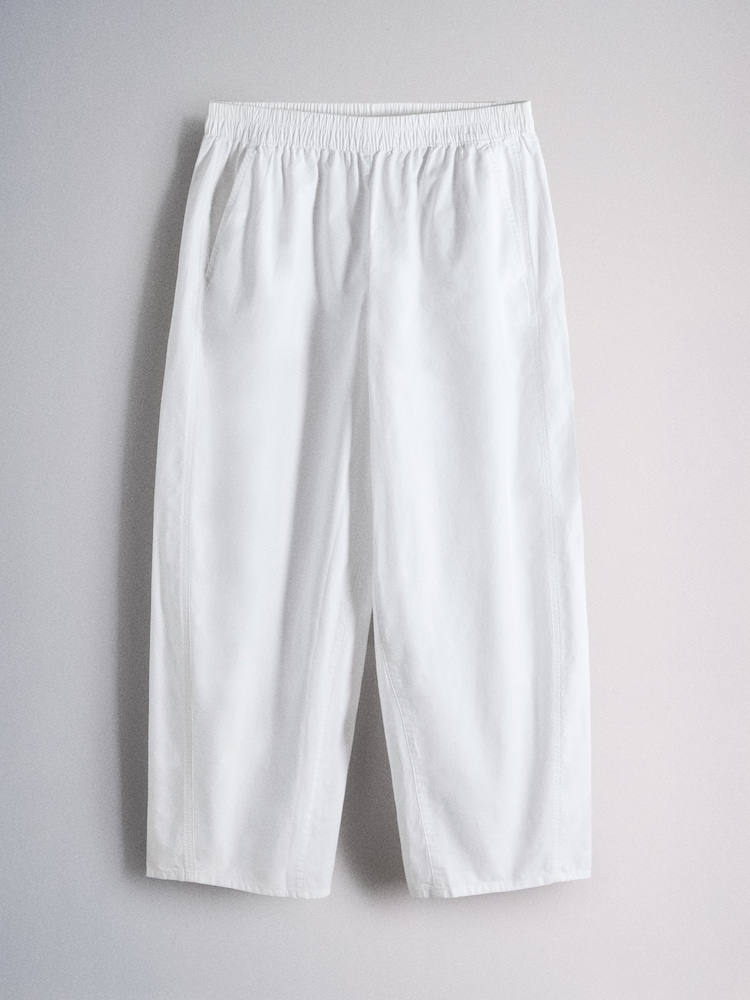 The Set 2 Pack Lightweight Cotton Barrel Leg Trousers - Image 7 of 7