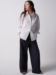 The Set 2 Pack Wide Leg Utility Trousers Navy Blue/White - Image 2 of 10