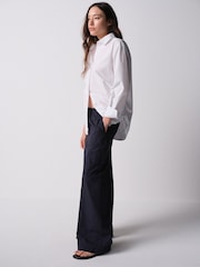 The Set 2 Pack Wide Leg Utility Trousers Navy Blue/White - Image 3 of 10