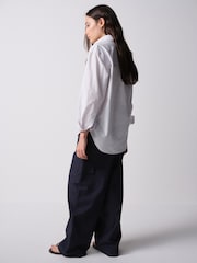 The Set 2 Pack Wide Leg Utility Trousers Navy Blue/White - Image 6 of 10