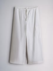 The Set 2 Pack Wide Leg Utility Trousers Navy Blue/White - Image 7 of 10