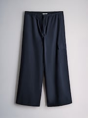 The Set 2 Pack Wide Leg Utility Trousers Navy Blue/White - Image 8 of 10