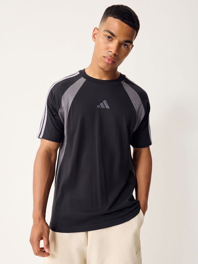 adidas Black Seasonal Essentials Colorblock T-Shirt - Image 1 of 5