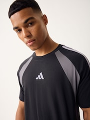 adidas Black Seasonal Essentials Colorblock T-Shirt - Image 4 of 5