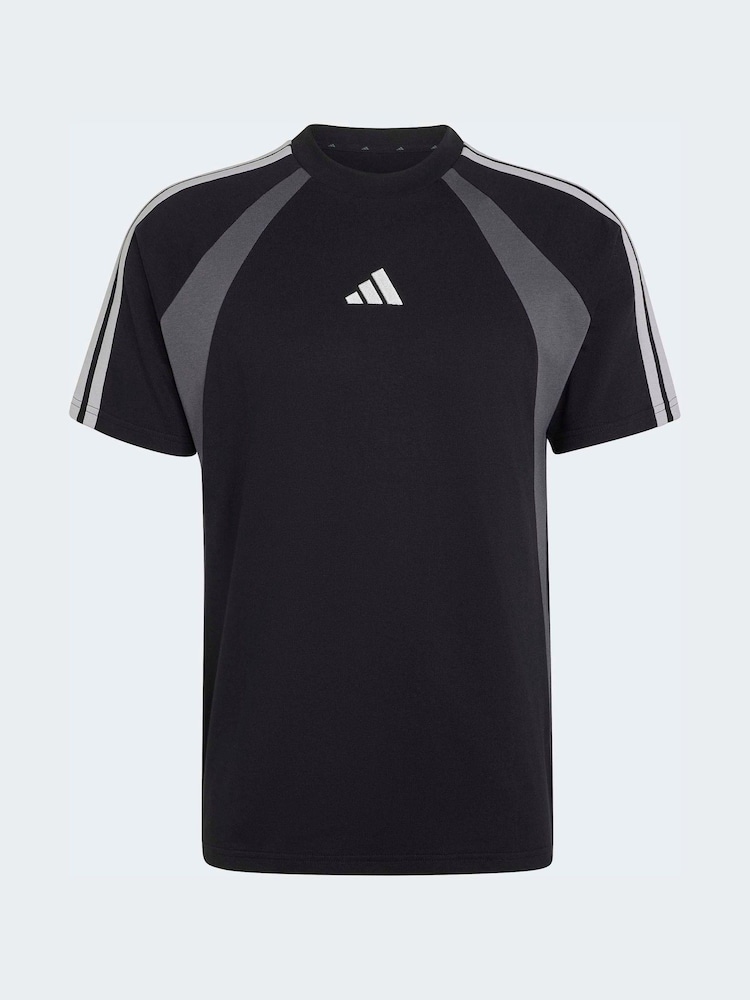 adidas Black Seasonal Essentials Colorblock T-Shirt - Image 5 of 5