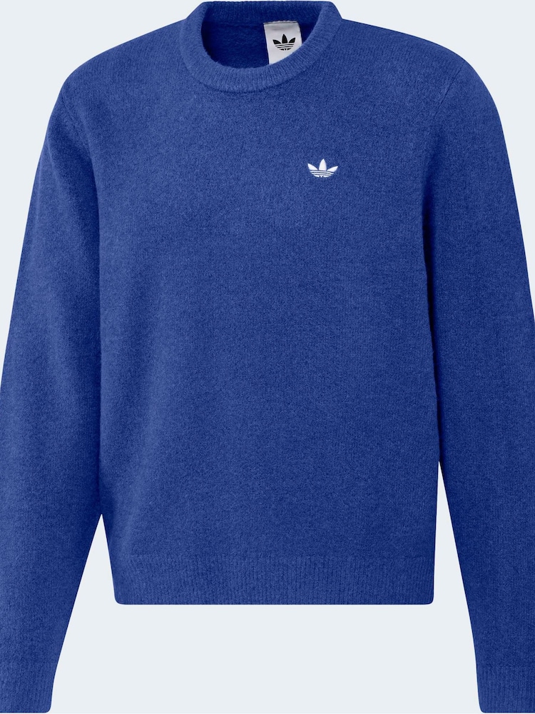 adidas Originals Blue Trefoil Essentials Fully Knit Sweater - Image 1 of 2 adidas Originals Blue Trefoil Essentials Fully Knit Sweater - Image 1 of 2