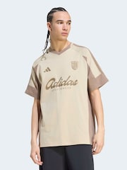 adidas Beige Lux Tiro Script Graphic T-Shirt - Image 1 of 6