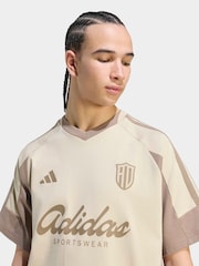 adidas Beige Lux Tiro Script Graphic T-Shirt - Image 5 of 6