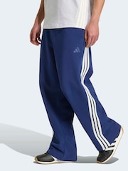 adidas Blue 3-Stripes Wide Joggers - Image 1 of 6