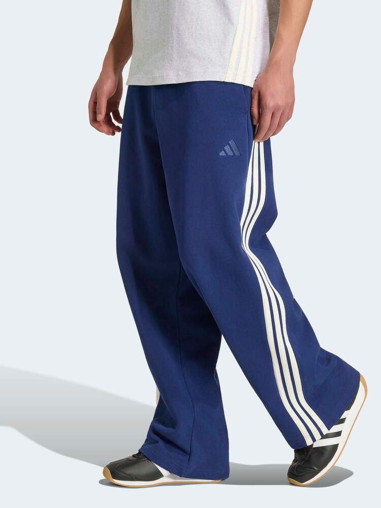 adidas Blue 3-Stripes Wide Joggers - Image 1 of 6