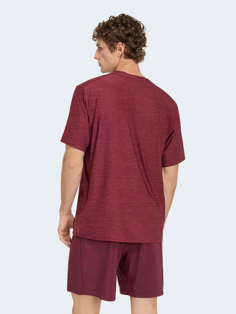 adidas Burgundy Workout Essentials Flex T-Shirt - Image 2 of 6 adidas Burgundy Workout Essentials Flex T-Shirt - Image 2 of 6