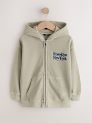 صخري - Brooklyn - هودي مطبوع بسحاب كامل (3-16سنة) - صورة 1 من 4