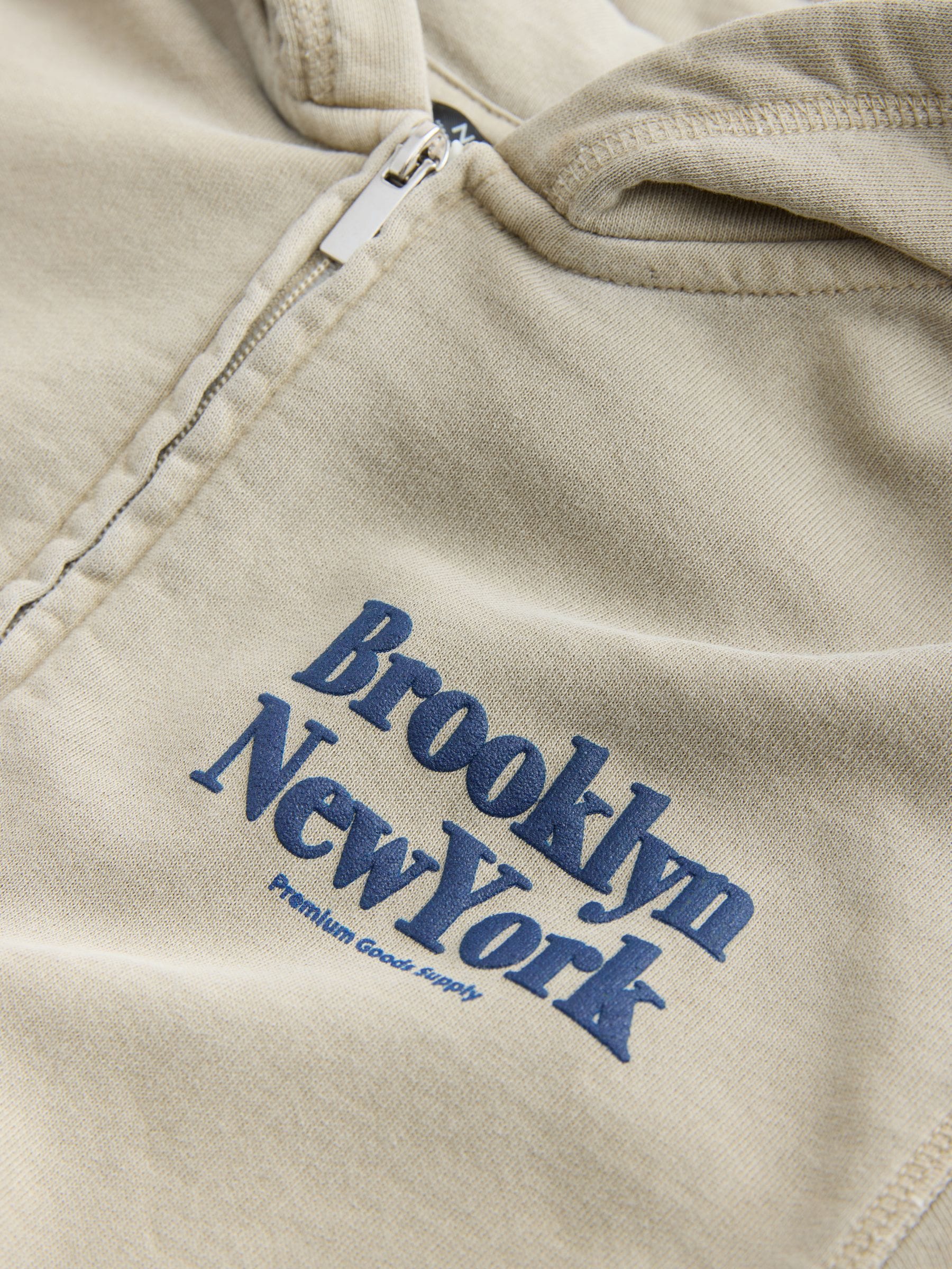 Buy Stone Brooklyn Printed Zip Through Hoodie (3-16yrs) from Next