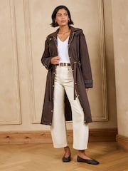 Love & Roses Brown Leopard Print Lined Raincoat - Image 1 of 6