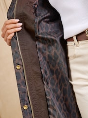 Love & Roses Brown Leopard Print Lined Raincoat - Image 5 of 6