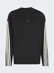 adidas Black Kit 3-Stripes Longsleeve T-Shirt - Image 5 of 5