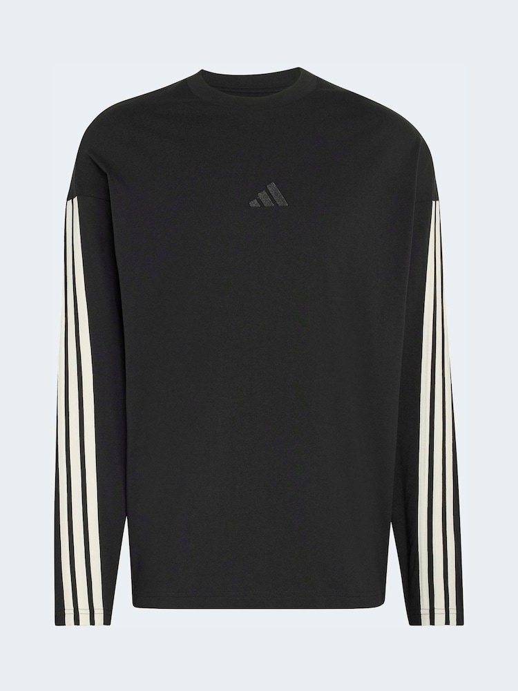 adidas Black Kit 3-Stripes Longsleeve T-Shirt - Image 5 of 5 adidas Black Kit 3-Stripes Longsleeve T-Shirt - Image 5 of 5