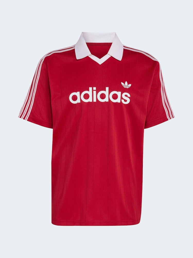 adidas Originals Burgundy Drop Needle Jersey - Image 1 of 1 adidas Originals Burgundy Drop Needle Jersey - Image 1 of 1
