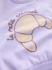 Lilac Purple Crossiant - Hanorac cu gât crew (3luni-7ani) - Imaginea 3 din 4