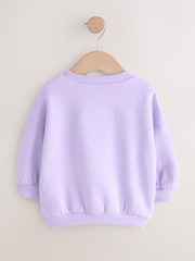 Lilac Purple Crossiant Crew Neck Sweatshirt (3mths-7yrs) - Image 5 of 7