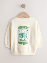 Cream Matcha Crew Neck Sweatshirt (3mths-7yrs) - Image 6 of 9
