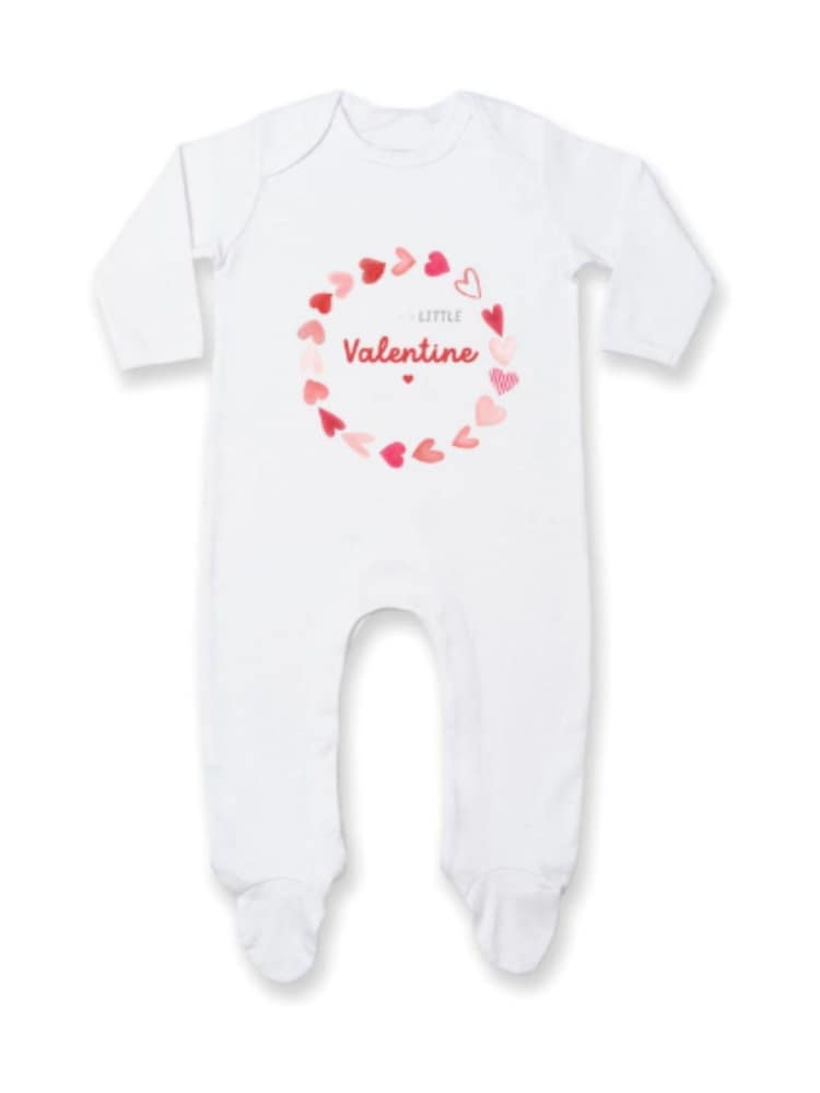 Personalised Little Valentine Sleepsuit by Koko Blossom - Image 2 of 2 Personalised Little Valentine Sleepsuit by Koko Blossom - Image 2 of 2