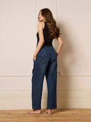 Seraphine Indigo Premium Lyocell Underbump Drawstring Maternity Wide Jeans - Bild 5 von 5