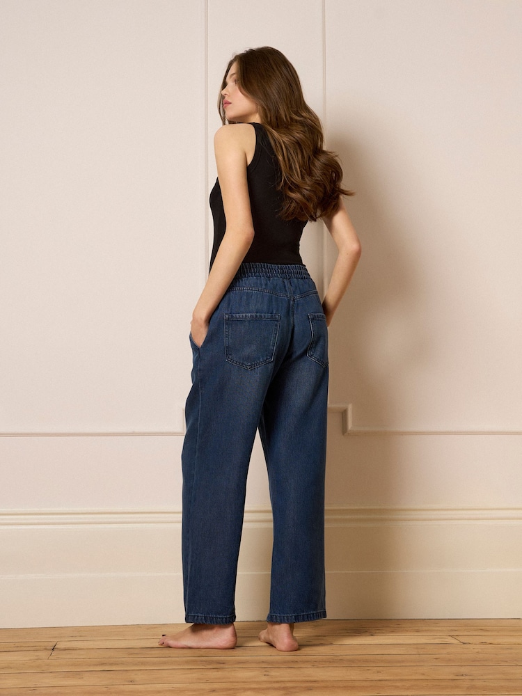 Seraphine Indigo Premium Lyocell Underbump Drawstring Maternity Wide Jeans - Bild 5 von 5