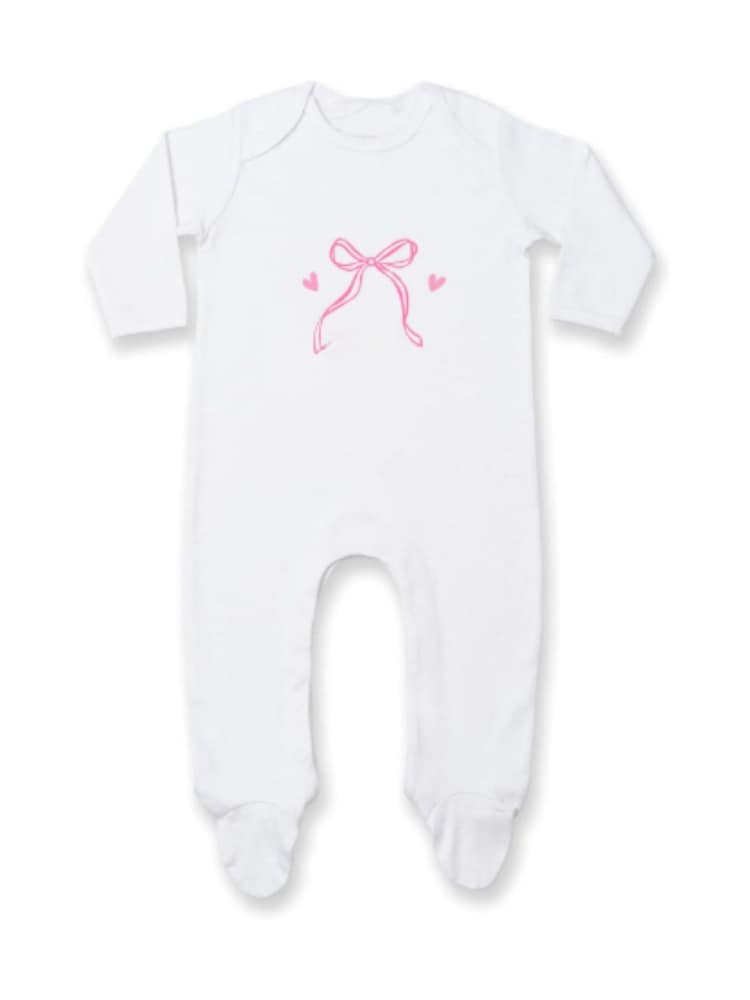 Personalised Bow Sleepsuit by Koko Blossom - Image 2 of 2 Personalised Bow Sleepsuit by Koko Blossom - Image 2 of 2