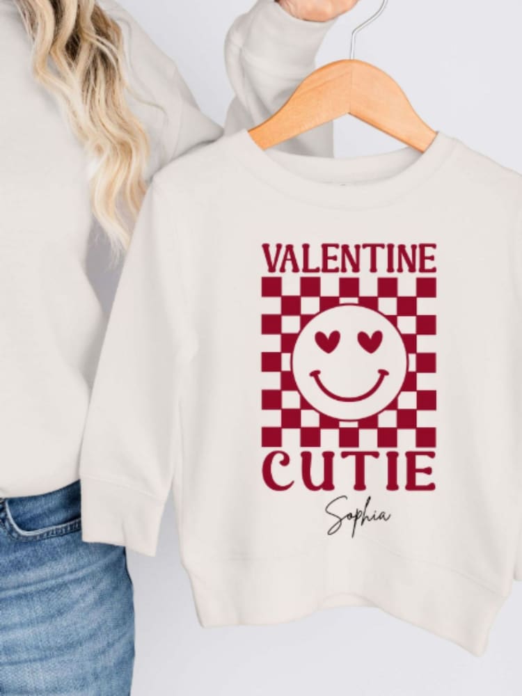 Personalised Valentine Cutie Sweatshirt by Koko Blossom - Image 1 of 2