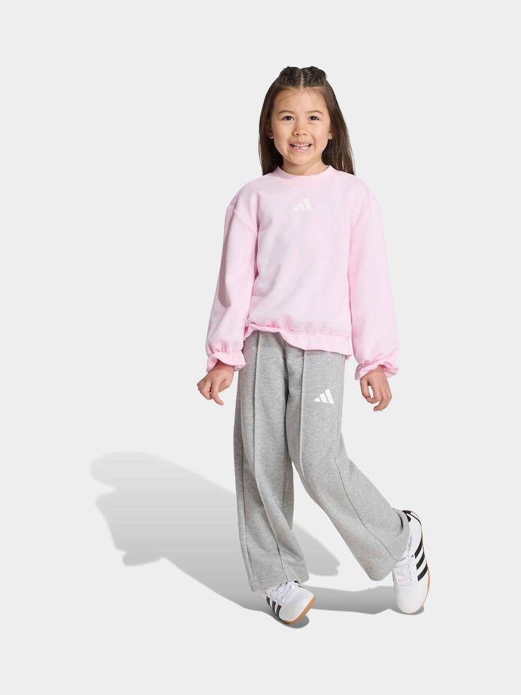 adidas Pink Sweat Top & Jogger Set - Image 1 of 8