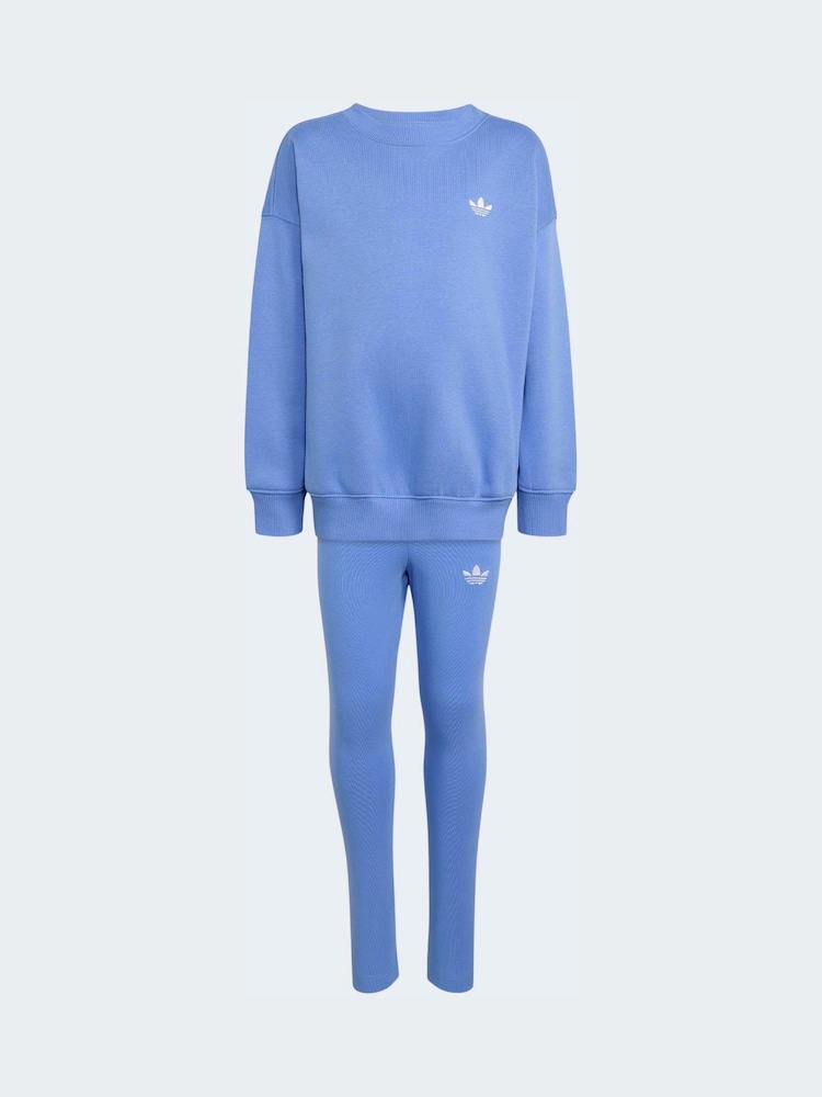 adidas Originals Blue Crew Sweat Top and Joggers Set - Image 1 of 3