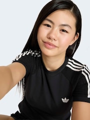 adidas Originals Black 3-Stripe T-Shirt - Image 4 of 7