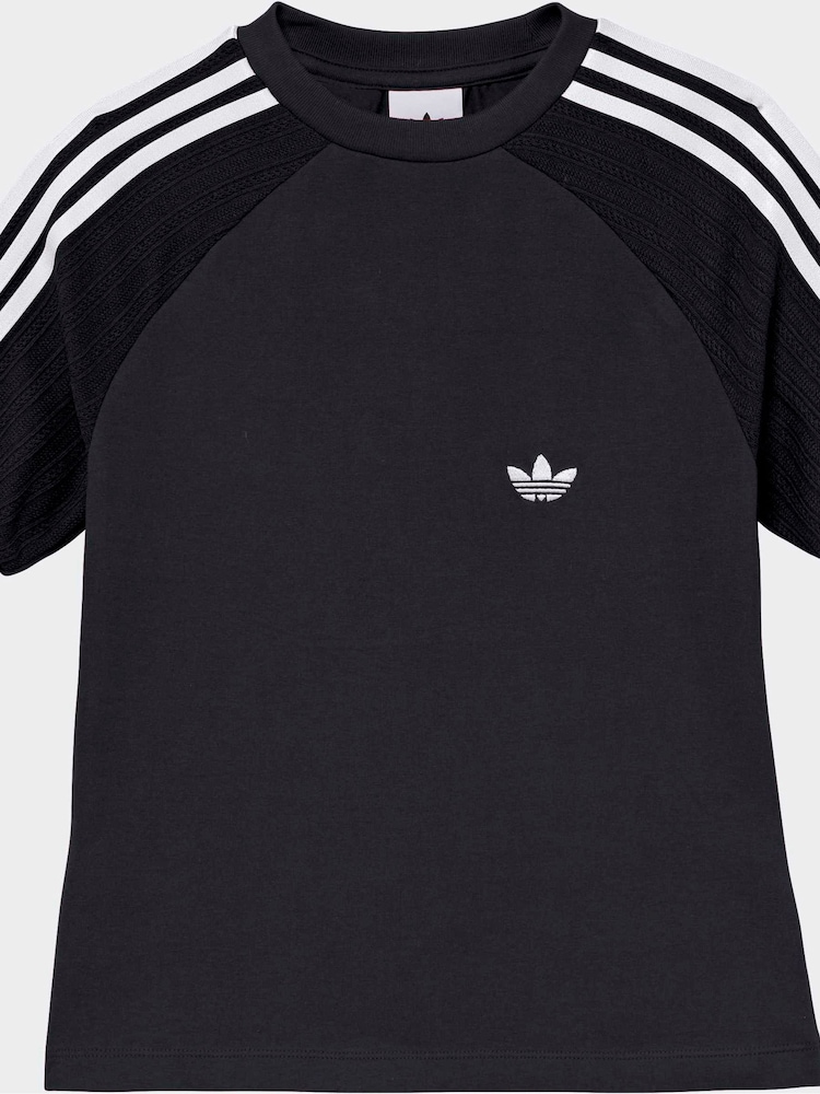 adidas Originals Black 3-Stripe T-Shirt - Image 7 of 7