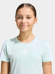 أخضر - تيشرت للأطفال رياضي بتصميم 3 خطوط تشكيلة Essentials من adidas - Image 4 of 6