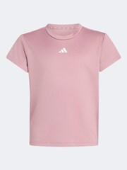 Ljubičasto - adidas Regular Fit Essentials Logo majica za obuku za decu - Slika 1 od 5