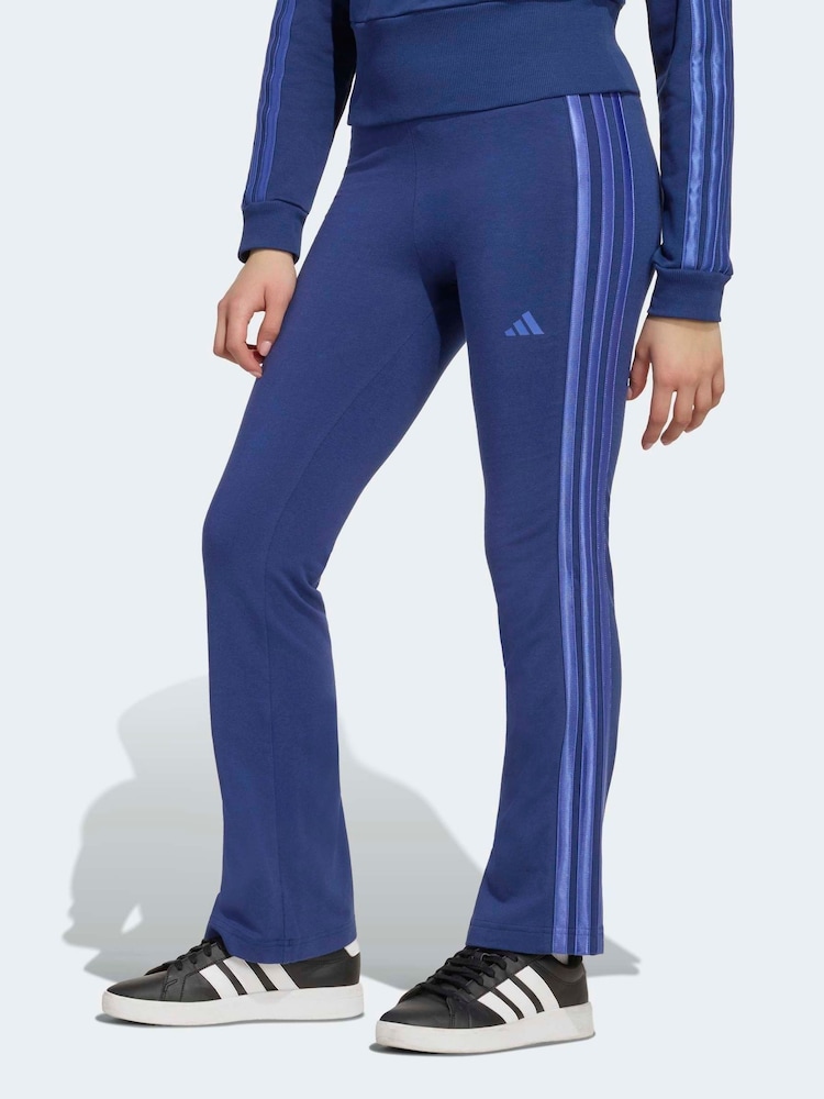 adidas Blue Satin Flare Leggings - Image 1 of 6 adidas Blue Satin Flare Leggings - Image 1 of 6