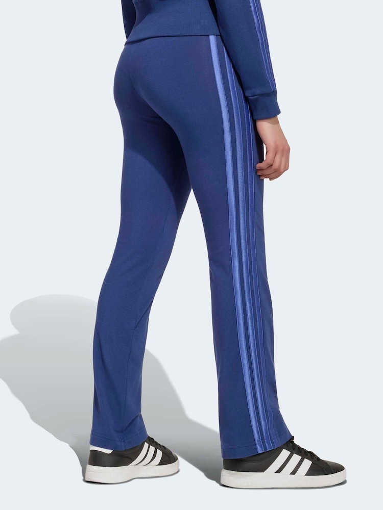 adidas Blue Satin Flare Leggings - Image 2 of 6 adidas Blue Satin Flare Leggings - Image 2 of 6